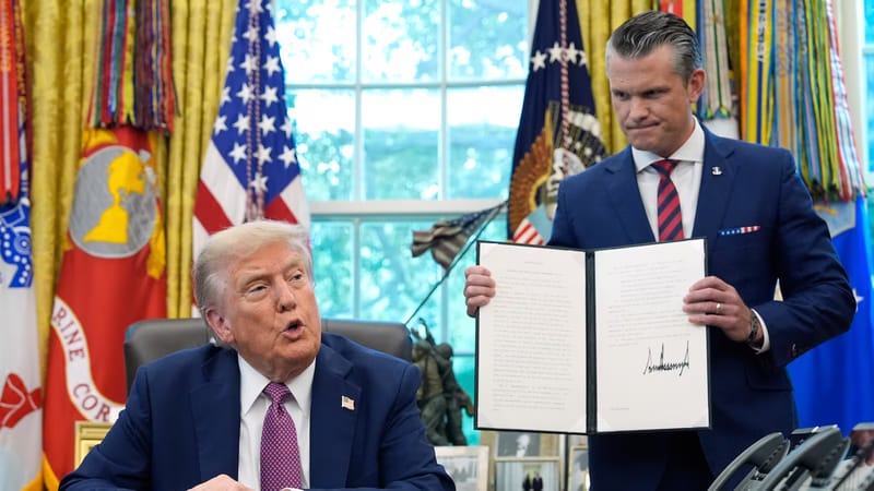 Trump Signs Executive Order to Rebrand Department of Defense as Department of War post image